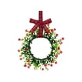 thumbnail image 2 of Spring Small Boxwood Wreath for Front Door 11.8inch Artificial Grapevine Wreath with Checkered Bow Hanging Rope Year Round Wreaths for Home Farmhouse Porch Wall Decoration, 2 of 7