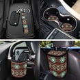 thumbnail image 3 of Jeiento Southwest Aztec 12 Pieces Car Seat Cover Set with Auto Steering Wheel Cover Seat Belt Strap Pad Cup Holder Trash Bag Air Vent Storage Pocket Keychain Red, 3 of 7
