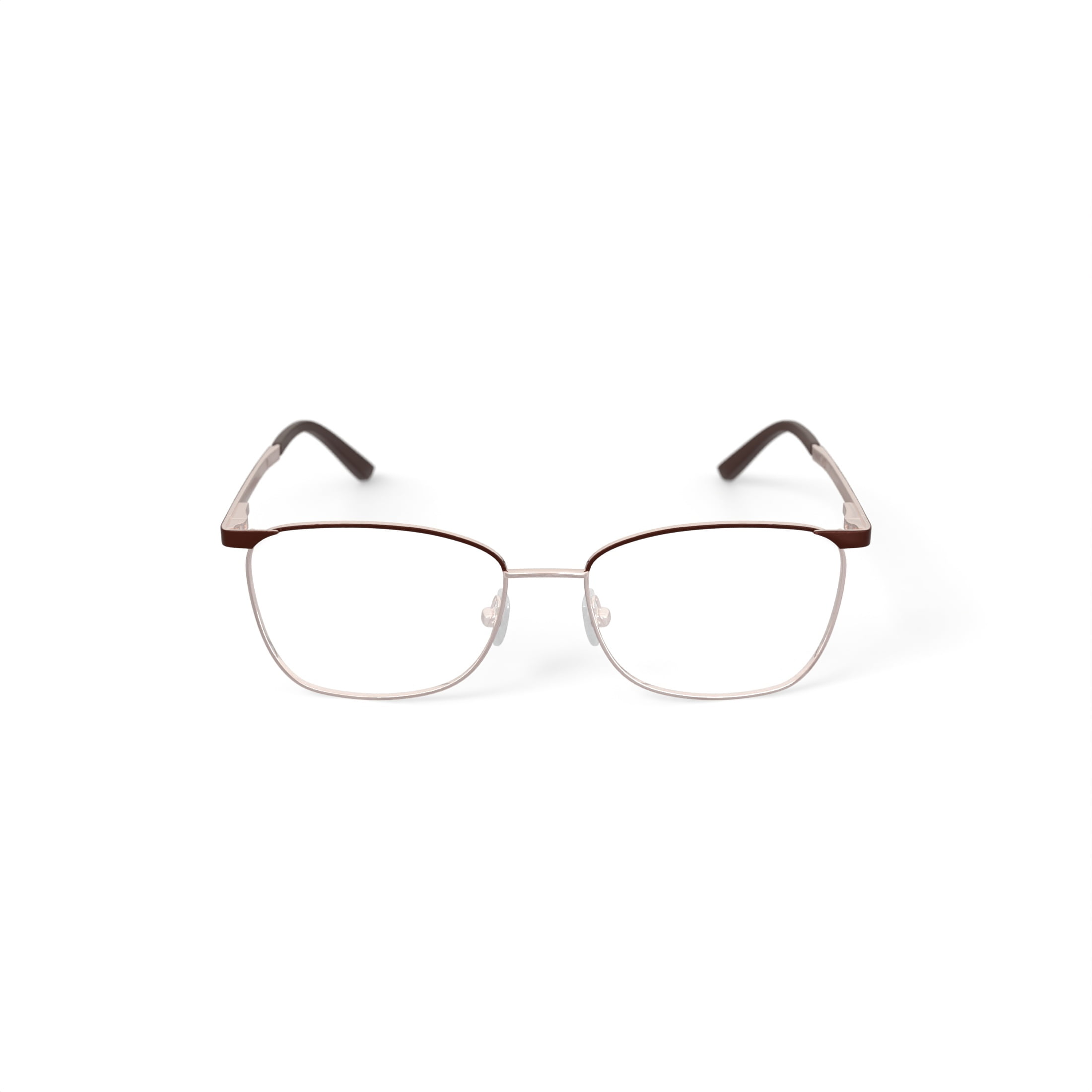 Walmart Women's WM402155-1 Browline Prescription Eyeglasses with Case, Gold