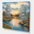 thumbnail image 3 of Designart ' Birches In The Autumn Woods Sunset ' Lake House Canvas Wall Art Print, 3 of 4