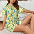 thumbnail image 4 of Rateoe Blue Rabbit for 2 Piece Short Sleeves Pajama Sets Casual Lounge Sleepwear Ladies Pjs Sets with Pocket-4X-Large, 4 of 6