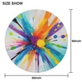 thumbnail image 6 of Colorful Double Burst Paint Pattern Round Tablecloth 60"x60",Wrinkle Wipeable Table Cloth for Kitchen Dining Room Picnic Patio Party, 6 of 6