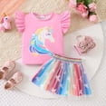 thumbnail image 2 of Toddler Baby Girl Clothes Summer Short Sleeve T-Shirt and Shorts Cute Infant Baby Girl Outfits Clothing Set 6-12 Months 12-24 Months 2t 3t 4t 5t 6t 7t 8t 9t Children 5-6 Years, 2 of 6