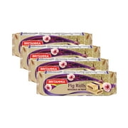 BRITANNIA Fig Rolls 3.17oz (90g) - Fig Filled Cookies - Fig Shortbread Biscuits - Healthy Snack Anytime, Anywhere - All-Natural Sweet Fig Snacks (Pack of 4)