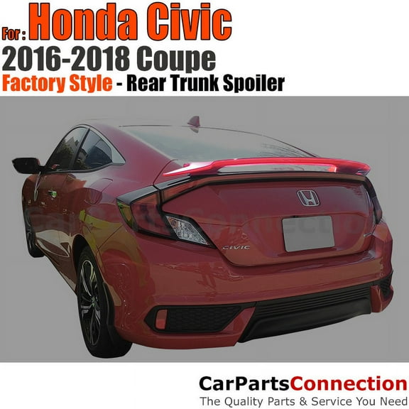 Trunk Spoiler Compatible With 2016 2017 2018 2019 2020 Honda Civic Coupe Factory Style Painted Color NH788P Orchid White Pearl
