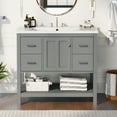 thumbnail image 4 of Churanty Bathroom Vanity with Sink 36", Single Basin Vanity Set with USB,3 Drawers and Cabinet, Gray, 4 of 17