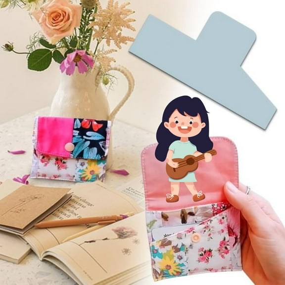 Quick and Easy Pouch Template-Tutorial Included, Acrylic Purses Pocket Handmade Ruler Template, Template for Sew Coin Purses Storage Bag, Sewing Templates for DIY Handicraft Lovers (7in-M)