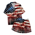 thumbnail image 4 of Kids' 4th Of July Printed Satin Pajama Set Short Sleeve, 4 of 4