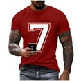 thumbnail image 2 of PNTUTB Fashion Men's Number 7 Print Classic Crew Neck Pullover Short Sleeve Casual Comfortable T-shirts, 2 of 6
