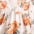 thumbnail image 2 of PatPat Floral Girl Dress Toddler Girls Summer Dresses Button Ruffled One Piece Sleeveless Strap Dress, White, 18M-6Y, Clearance, 2 of 7