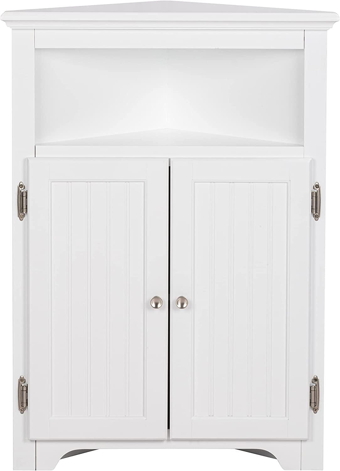 UTEX Corner Storage Cabinet, Bathroom Floor Corner Cabinet with Doors and Shelves,Free Standing Storage Cabinet for Bathroom, Kitchen, Living Room, White
