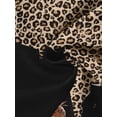 thumbnail image 5 of Black and yellow leopard print splicing cheetah silhouette men's short-sleeved T-shirt, personalized animal element printed trendy top, summer high street fried street models, 5 of 8