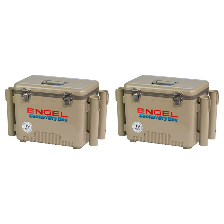 Engel 19 Qt. Fishing Rod Holder Attachment Insulated Dry Box Ice Cooler (2  Pack)