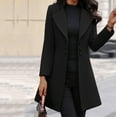 thumbnail image 2 of Women's Coat Jacket Slim Mid-Length Woolen Coat Elegant Oversized Transition Jacket, 2 of 3