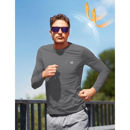 UDGIU-Rash Guard for Men Swim Shirt with Pocket Quick Dry UPF 50+ Long Sleeve Fishing Shirt for Men UV Sun Protection Beach Shirts