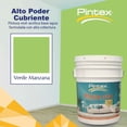 thumbnail image 2 of PINTEX Kit Pinta-me Pintura Vinil-Acrílica 19 L | Incluye Brocha, Mini Rodillo, Felpas, Masking Tape y Plastiprotector | Acabado Mate | Fácil Aplicación | Interiores y Exteriores | Verde Manzana, 2 of 5