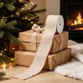 thumbnail image 4 of Wired Ribbon Roll for Wreaths and Gift Wrapping, 354 Inch Holiday Craft Ribbon in Polyester, 2.5 Inch Wide - Beige, 4 of 6