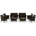 thumbnail image 2 of Costway 8 PCS Patio Furniture Set with Washable Cushions and Tempered Glass Coffee Table Black, 2 of 10