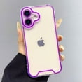 thumbnail image 1 of Luminous Neon Fluorescent Transparent Case For iPhone 16 Pro Max 15 14 13 12 11 XR XS X Camera Protection Soft Shockproof Cover Purple For iPhone 12, 1 of 6