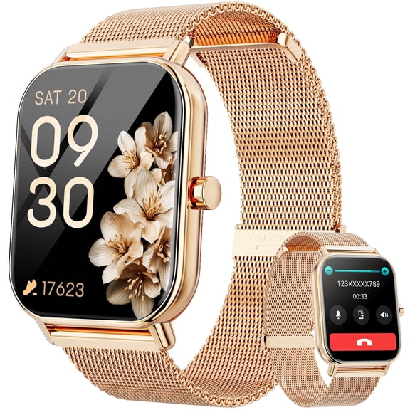 Xinyi 1.85’ Women's Smartwatch fits for Android & IPhone Devices, Fitness Watch with Fitness Tracker, IP67 Waterproof Women's Watch (Milanese Steel Band)