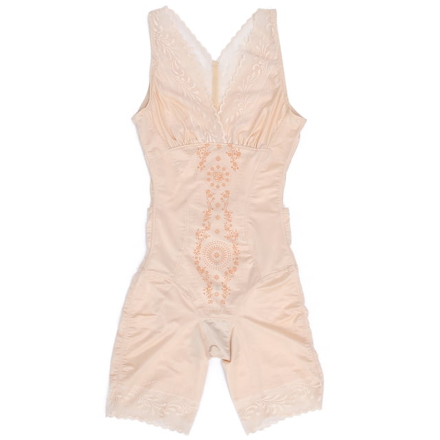 Body con estampado floral para control de barriga, faja moldeadora de cintura adelgazante (caqui) L