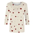 thumbnail image 7 of Goodtrade8 3/4 Sleeve Shirts for Women Spring Plus Size Pullover Cute Summer Valentine Crew Neck Holiday Graphic Womens Tops Fashion, 7 of 7