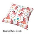 thumbnail image 3 of Throw Pillow Covers, cute Dinosaur pink Soft Square Pillow Cases with Invisible Zipper for Couch Bed Sofa, Farmhouse Fall Home Decor 18"x18", 3 of 7