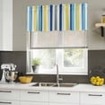 thumbnail image 5 of Blue Yellow Striped Valances for Windows, Decorative Rod Pocket Window Valance Curtains, Colorful Ombre Abstract Stripes Short Curtain Drapes for Kitchen/Bathroom/Living Room, 2 Panels, 42" W x 18" L, 5 of 8