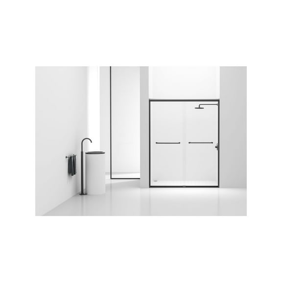 Elegant Kitchen and Bath Semi-frameless shower door 60 x 72 in Brushed Nickel