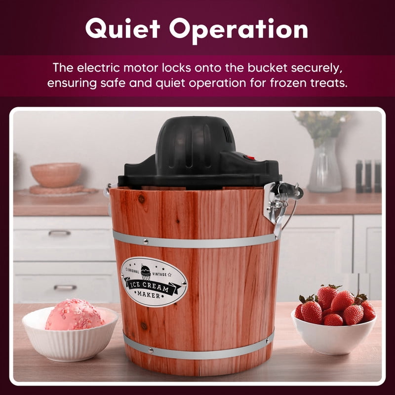Elite Gourmet EIML2501 4qt Old Fashioned Ice Cream Maker