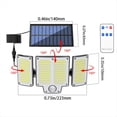 thumbnail image 2 of 280 LED Luz Solar de Pared para Exteriores con Sensor de Movimiento Reflector Solar con 3 Modos de Iluminación Ajustables para Jardín, 2 of 5