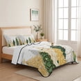 thumbnail image 5 of Quilts King Size Bedding Set, Merry Christmas Lightweight Quilted Comforter, Xmas Pine Trees Snowflake Winter Farmhouse Reversible Bedspread Coverlet with Pillow Covers for All Season, 96" x 106", 5 of 9