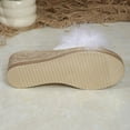 thumbnail image 4 of Samdudou Platform Sandals for Women Fluffy Faux Fur Slip On Wedge Slippers Elevated Heel Open Toe Slides Fashion Summer Footwear Casual Dressy Indoor Outdoor Shoes, 4 of 9