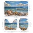 thumbnail image 3 of Beach Seashell Starfish 4 Piece Shower Curtain Sets, Non-Slip Rugs, Toilet Lid Cover And Bath Mat, for Bathroom Decor Set, 72" X 72", 3 of 7