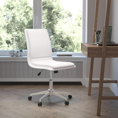 UPC: 0840196356907 | Flash Furniture Madigan Faux Leather Mid-Back Office Chair with Casters  300 lb  White