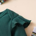 thumbnail image 6 of 18-24 Months Infant Newborn Baby Girl Clothes Long Sleeve Fall Winter 0 3 6 9 12 18 Months Infant Outfits Ruffle Sleeve Romper Bodysuit Grid Overall Dress Infant Girls Set,Green, 6 of 9