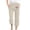 Khaki, variant on BangWanChi Leggings for Women Capri Capris Pants for Women Casual Summer Cotton Linen 3/4 Pants Wide Leg Capris Lightweight Baggy Cropped Trousers