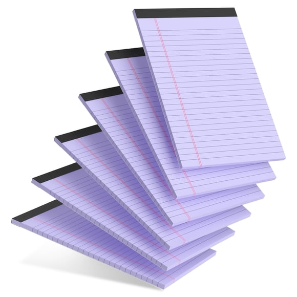 Bloc de notas AILZFEI de 6 piezas, morado, 13 x 20 cm, rayado universitario