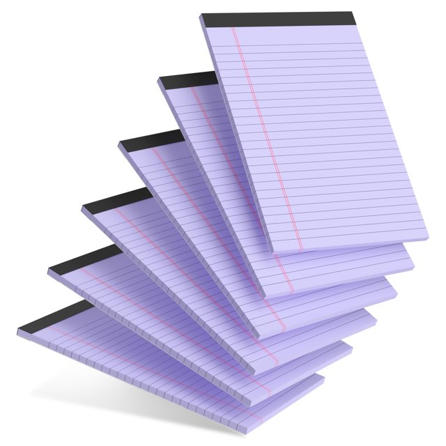 Bloc de notas AILZFEI de 6 piezas, morado, 13 x 20 cm, rayado universitario