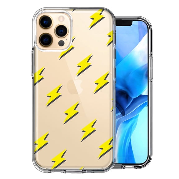 MUNDAZE for Apple iPhone 12 Pro Electric Lightning Bolts Design Double Layer Phone Case Cover