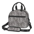 thumbnail image 1 of Disketp Black White Stripes Lonchera Térmica para Mujer y Hombre, Bolsa de Almuerzo Reutilizable e Impermeable para Trabajo, Viajes y Picnic, 1 of 7