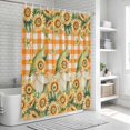 thumbnail image 6 of Sunflower Shower Curtain, Waterproof Shower Curtains for Bathroom, Orange Buffalo Check Gnomes Bee Butterfly Washable Fabric Bathtub Curtain Set Bath Decor with 12 Hooks Extra Long 72"x96", 6 of 8