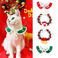 thumbnail image 2 of NIBOLOG Pet Collar Super Soft Friendly to Skin Washable Fade-Resistant Allergy Free Decorative Polyester Fiber Lovely Kitty Xmas Collar Winter Pet Shawl Pet Supplies, 2 of 8