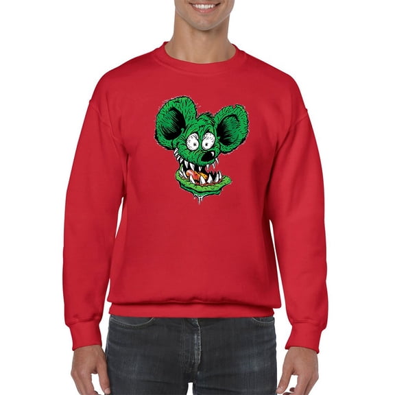 Rat Fink Creepy Face Sweatshirt Men -T-Line Designs, Male Medium