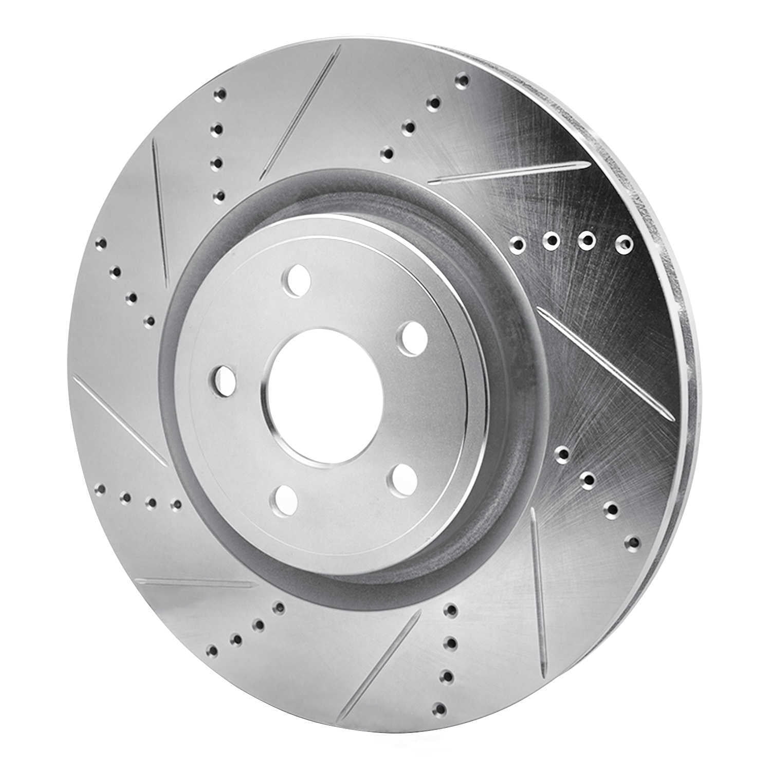 Dynamic Friction Company 631-42009L DFC Brake Rotor - Drilled And Slotted - Silver