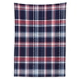 thumbnail image 3 of Ambesonne Checkered Tablecloth Rectangular Table Cover, Retro Plaid Mosaic, 60"x90", Dark Coral Pale Blue, 3 of 4