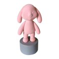 thumbnail image 1 of Bonita figura de conejo, estatua de resina, figura de conejo, adorno, escultura para TV Soporte rosa, 1 of 4