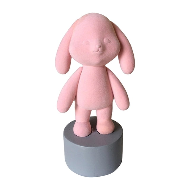 Bonita figura de conejo, estatua de resina, figura de conejo, adorno, escultura para TV Soporte rosa