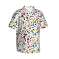 thumbnail image 2 of Balery Colorful Spots Print Men's Hawaiian Shirts Short Sleeve Beach Shirt Relaxed Fit Vacation Button Down Shirts-Medium, 2 of 9
