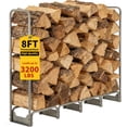 thumbnail image 3 of QinaQin 8FT Steel Firewood Rack with Waterproof Cover, Black, 3 of 7